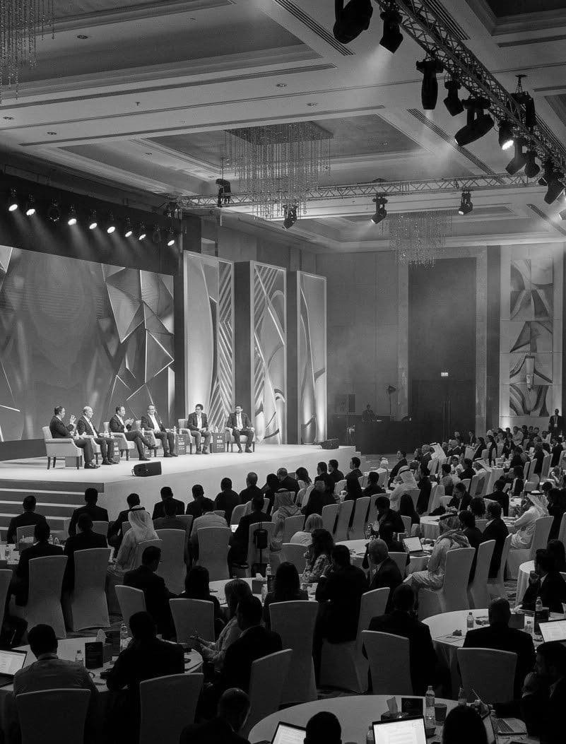 A panel discussion on stage at an eCommerce conference